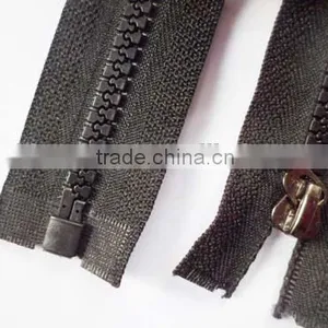 5# Plastic Resin Zipper Open End Zipper With Plated Black Nickel Hook Slider Zipper Winter Coate Zipper thumbnail-2