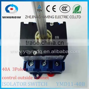 Isolator Switch With YMD11-40B With Padlock Aluminum Pole 40A 3 Poles Load Break Power Cut off Operate Outside Cabinet thumbnail-4