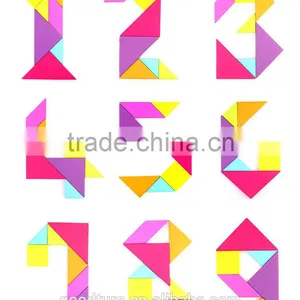 2015 Hot Sale Big Size Colorful Wooden Tangram Jigsaw Puzzle thumbnail-3