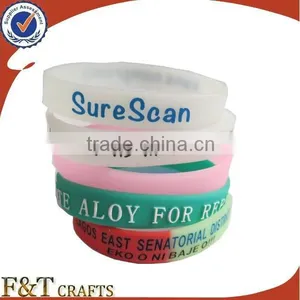 Hot Sale Night Lumimous Customize Silicon Bracelet With Printing Logo thumbnail-1