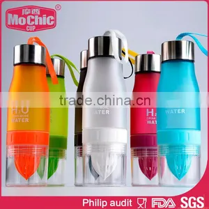 Mochic Custom Tritan Lemon Drinking Water Bottle for Travel / Fashion BPA Free Plastic Sport Drink Bottle With Stainless Steel thumbnail-3