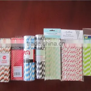 6*197mm Straight Paper Drinking Straws With Lovely Pattern thumbnail-3