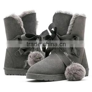 Hot Selling Snow Buckle Fastener Sweet Leather Boots Women thumbnail-2