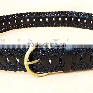 2015 Hot Design Lady Belts Brown Fashion Braided Leather Belt thumbnail-6