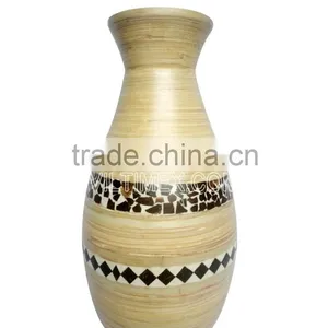 Bamboo Vase With 100% Natural Bamboo, Coconut Material thumbnail-1