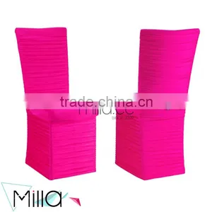 Wholesale Wedding Lycra Spandex Ruffled Banquet Chair Cover With Diamond Buckle thumbnail-1
