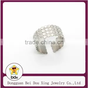 2015 Hot Sale Silver Plated Raindrop Style Fashion Stainless Steel Ring thumbnail-1