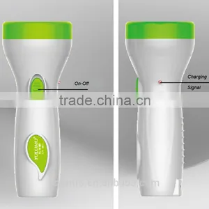 White Rechargeble 1 LED Torch Light Rechargeable Portable Lamp Torch thumbnail-1