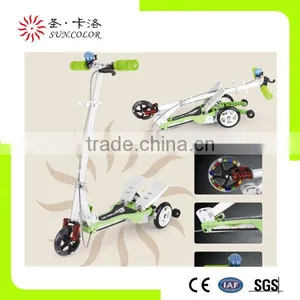 PU 3 Wheel Cheap China Import Scooters With Dual Pedal thumbnail-1
