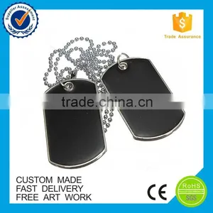 Custom Blank Military Black Dog Tag With Ball Chain thumbnail-1