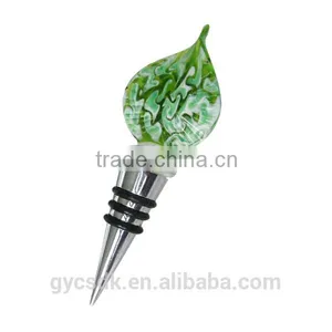 Novelty Leaf Shaped Murano Glass Wine Stopper Wine Accessory thumbnail-1
