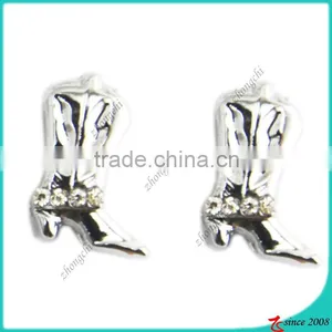 Silver Zinc Alloy Metal Boot Slide Charm thumbnail-1
