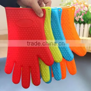 Heat Resistant Oven Mitts Pot Holders Silicone Cooking BBQ Grill Gloves / Silicone Oven Mitts for Oven Cooking thumbnail-4
