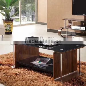 Vintage Wooden Table/Living Room Glass Coffee Table Set S111 thumbnail-1