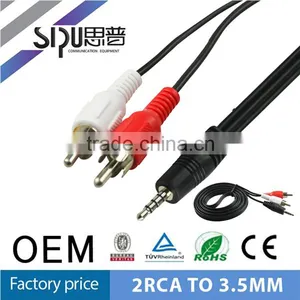 SIPU High Quality 1.5m Gold Connects av Rca Cable Best Price 3.5mm Audio Cable thumbnail-1