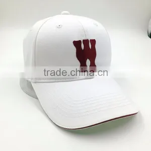 White Color 100% Cotton Twill 6 Panel Embroidered Baseball Cap thumbnail-3