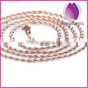 1.9x500mm 18k Rose Gold Plated Stainless Steel Necklace Chain thumbnail-1