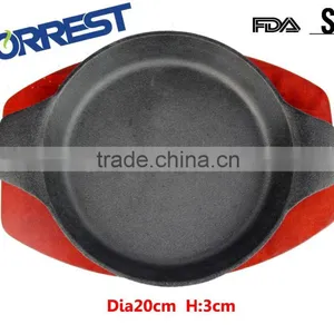 20cm Pre-seasoned Mini Cast Iron Round Frying Pan With Double Handles thumbnail-1