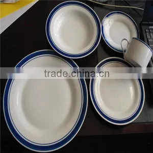 Blue and White Porcelain Dinnerware Set / Poland Porcelain Dinnerware Set / Colorful Porcelain Dinnerware Sets thumbnail-4