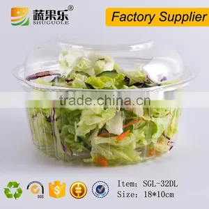 Clear Plastic Take Away Salad Bowl PET Clamshell Box for Fruit thumbnail-3