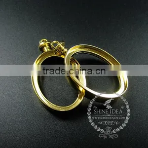 30x40mm Gold Plated Alloy Oval Pendant Charm DIY Bezel Setting Glass Tray Jewelry Supplies 1850258 thumbnail-2