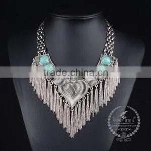 High Quality Vintage Style Chunky Statement Necklace Tin Alloy Fashion Women Pendant Necklace 6390137 thumbnail-1