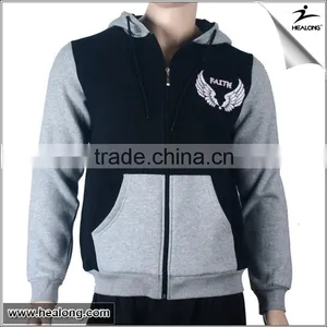 2015 Latest Design Zipper Up 100% Cotton Plain Hoodie thumbnail-1