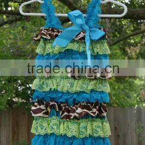 Hot Sale Fashion/ Pretty/ Soft Ruffled Rompers Baby Sleeveless Rompers/ Bodysuit Best Posh Petti Ruffle Lace And Satin Rompers thumbnail-2