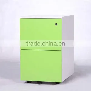 Office Furniture Two Drawer Steel Filing Mobile Cabinet With Wheel thumbnail-2