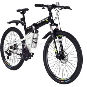 26'' Sportsman Folding Mountain Bike Bicycles 21 Speeds Disc Brake Good Looking thumbnail-1