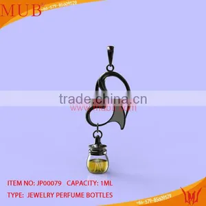 Glass Jewelry Fancy Heart Shape Necklace Glass Bottle thumbnail-1