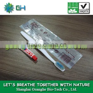 PLA 100% Biodegradable Plastic Toothbrush Toothpaste Travel Kit thumbnail-1