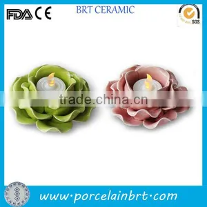 Ceramic Different Color Lotus Candle Holder thumbnail-1