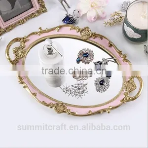 Fashion Antique Resin Oval Jewelry Mirror Tray thumbnail-3