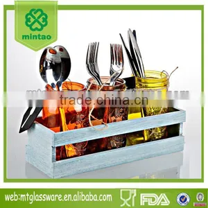 Glass Flatware Caddy Set thumbnail-1