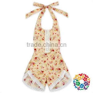 New Born Girls Boho Vintage Playsuit Rompers Many Style Flowers Ruffle Lace Organic Onesie thumbnail-3