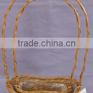 Decorative Willow Flower Basket With Plastic Liner thumbnail-1