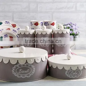 New Stylish Airtight Metal Tin Tea Coffee Sugar Canister Storage Bin With Flower Lid thumbnail-3