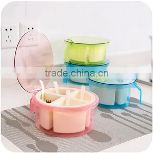 New Design 4 Cases Round Plastic Spice Bottles Wholesale Spice Box Seasoning Box thumbnail-3