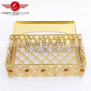 High Quality Acrylic Decorative Gold-coated Tissue Box, Tissue Paper Box, Tissue Storage Box thumbnail-2