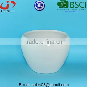 BSCI Audited Factory White Glazed Ceramic Flower Pot thumbnail-1