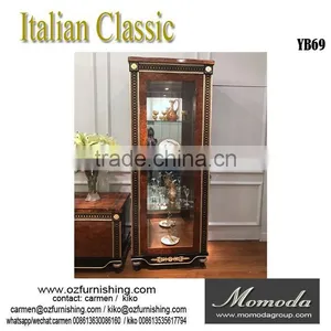 YB69 Luxury Antique Solid Wood Wine Display Cabinet/living Room Disaplay Cabinet/2 Door Wine Display Cabinet thumbnail-3