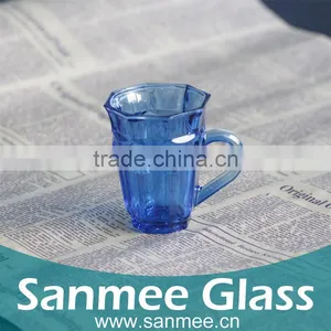 Hot Sale Glass Cup Quality Color Glass Cup Mini Wine Glass Cup With Handle thumbnail-1