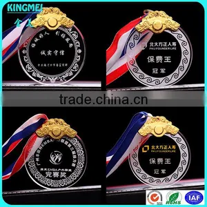 KM-XP09 2016 New Arrival Round Shape Small Glass Crystal Medal thumbnail-3