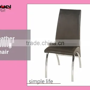 Upholstered Metal Leg Black Dining Room Furniture Dining Stool Leather Chair thumbnail-1
