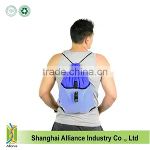 Promotional Custom Designed Mesh Drawstring Backpacks/Wholesale String Bags With Front Mesh Pockets thumbnail-1