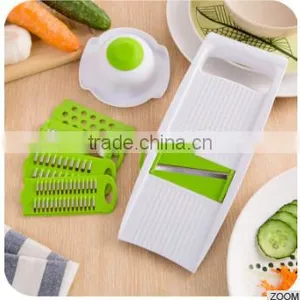 6 in 1 Fruit Multi Vegetable Mandoline Slicer 6 Adjustable Stainless Steel Blades Kitchen Grater Cutter thumbnail-1