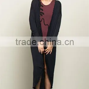 Women Full Length Cocoon Duster Ladies Extra Long Cardigan New Arrival thumbnail-3