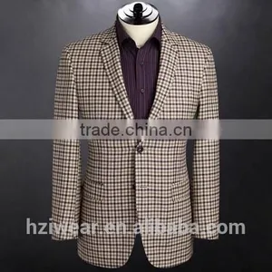 High Quality TR Business Suits/ Italy Style Suits for Men/Grid Styles Functional Buttons on Sleeve thumbnail-1