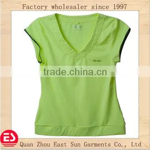 Women's Short Sleeve Custom Design Yoga t Shirt Woman thumbnail-1